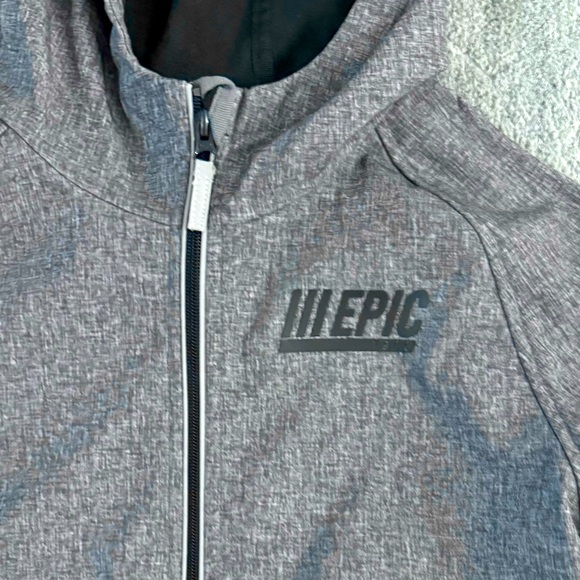 George Boys Gray Hoodie Full Zip Jacket EPIC logo & Reflectors Size XL (14-16) - Picture 3 of 8